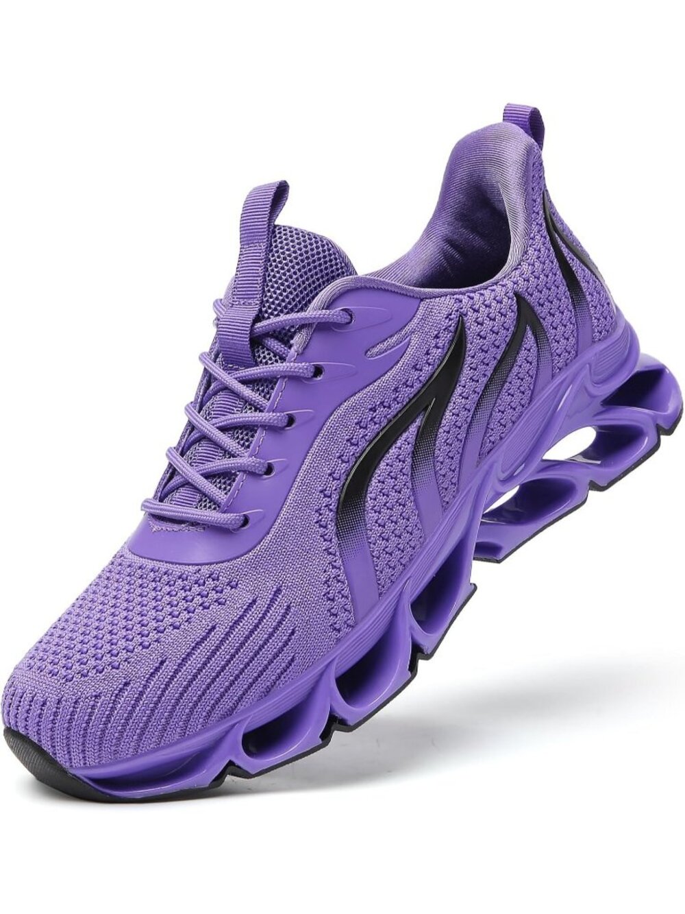 Women's Purple Mesh Comfortable Athletic Running Non-Slip Walking Sneakers